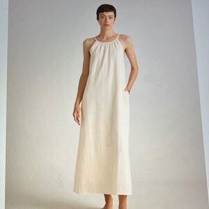 H&M Cream Maxi Halter Dress
